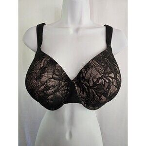 Paramour Bra Womens Black & Nude Underwire Bra Size 42D